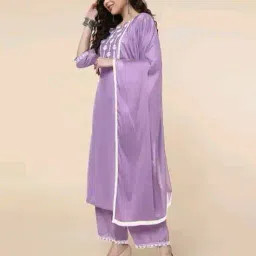 laxminarayan apparel Women Embroidered Straight Kurta Pants Set with Dupatta image 3