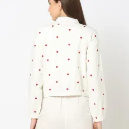 svrnaa by azorte Heart Embroidered Raglan Jacket image 3