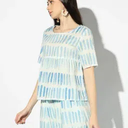 svrnaa by azorte Printed Fit & Flare Top image 3