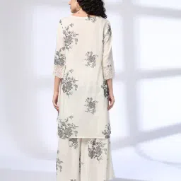 siyahi Women Floral Print Straight Kurta Sharara Set image 3