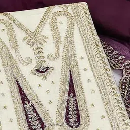 peachmode Women Embroidery Unstitched Dress Material image 3