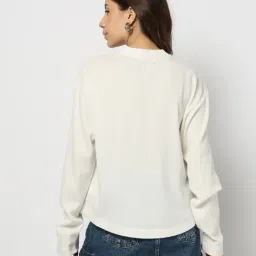 gap Women Waffle-Knit Regular Fit Round-Neck Top image 3