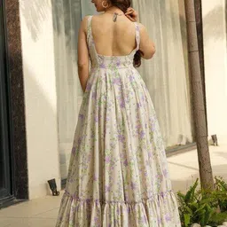 nyrika Women Floral Print Gown Dress image 3