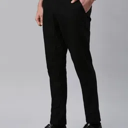 the soul patrol Men Slim Fit Flat-Front Trousers image 3