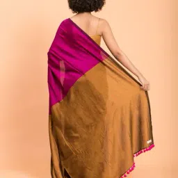 suta Women Colourblock Saree with Tassels image 3