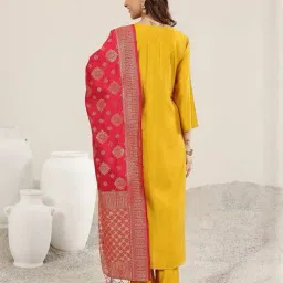 gerua by libas Women Embroidered Straight Kurta Suit Set  image 3