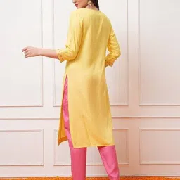 vishudh Women Embroidered Straight Kurti image 3