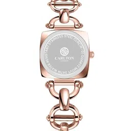 carlton london Women Florance CLGCW-001 Analogue White Rose Gold Toned Stainless Steel Watch image 3