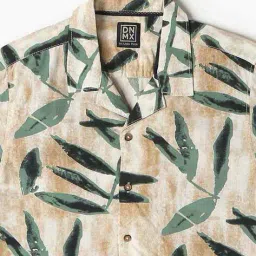 yb dnmx Boys Leaf Print Regular Fit Cotton Shirt image 3