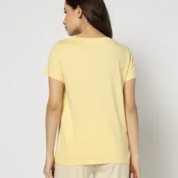 yousta Women Typographic Print Regular Fit Cotton Round-Neck T-Shirt image 3