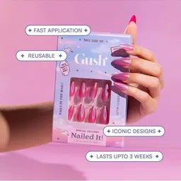 gush Nailed It Reusable Press-On Nail Kit-Blue Taffy Cat Eye image 3