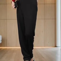 Shein Full Length Pleated Tapered Fit Pants With Back Zip Closure-picture-16