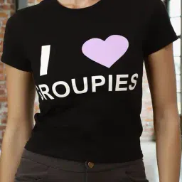 Shein Short Sleeves Typographic Print Relaxed Fit Crew Tshirt image 1