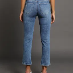 spykar Women Heavy-Wash Straight Fit Distressed Jeans image 4