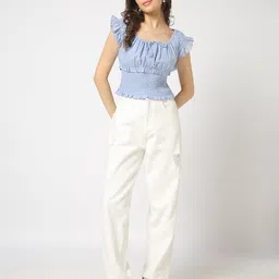 yousta Women Embroidered Fitted Top image 4