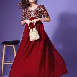 fashion basket Women Embroidery Gown Dress image 4