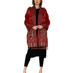 swi stylish Floral Print Stole with Tassels image 4