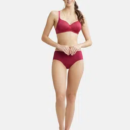 jockey 1816 Wirefree Padded Soft Touch Microfiber Nylon Elastane Full Coverage Lace Styling Multiway T-Shirt Bra image 4