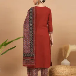 vbuyz Floral Print Straight Kurta Set image 4