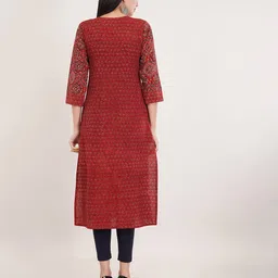 navsyaa Women Block Print Straight Kurta image 4