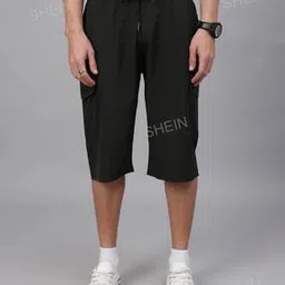 Shein Elasticated Drawstring Waist Track Shorts with Pockets-picture-19