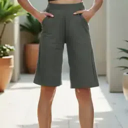 Shein Knee Length High Rise Shorts With Pockets-picture-16