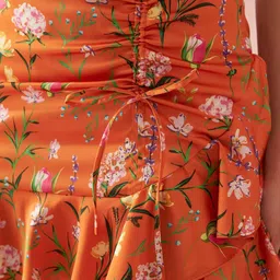 virgio Women Floral Print Ruched Straight Skirt image 4