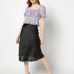 yousta Women Minnie Mouse Print Fitted Peplum Top image 4