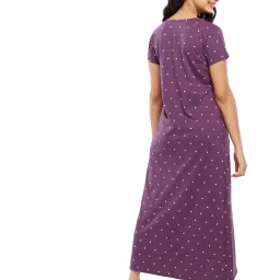 zeyo Micro Print V-Neck Nighti image 4