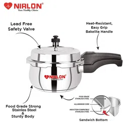 nirlon Stainless Steel Outer Lid Pressure Cooker image 4