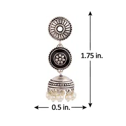 voylla Metal Jhumkas with Beads image 4