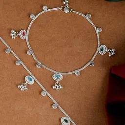 silvermerc designs Embellished Brass Anklets image 4