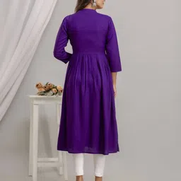 purvija kurties Women Embroidered Flared Kurta image 4