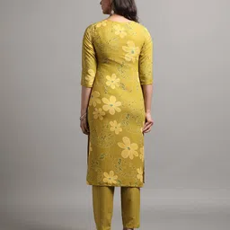 nyrika Women Floral Print Straight Kurta with Pants & Dupatta image 4