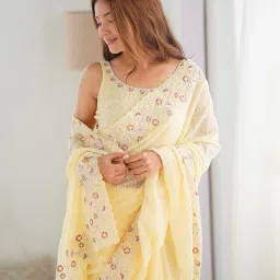 ri-wah Women Embroidered Saree with Contrast Border image 4