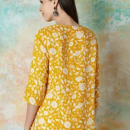 melange by lifestyle Women Floral Print Straight Kurti image 4