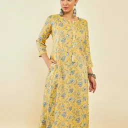 soch Women Floral Print Straight Kurta image 4