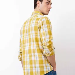 spykar Men Checked Slim Fit Shirt with Patch Pocket image 4