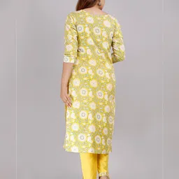 jc4u Floral Print Straight Kurta Set image 4