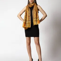 swi stylish Stole with Floral Woven Motifs image 4