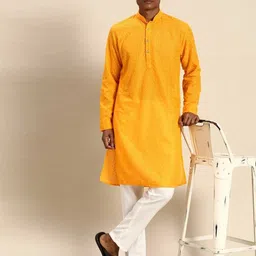 molly & michel Embroidered Mandarin-Collar Kurta image 4
