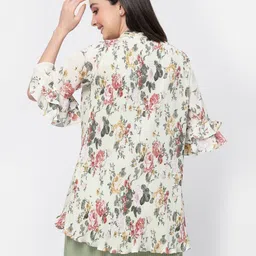 lela Floral Print Ribbed Shrug image 4