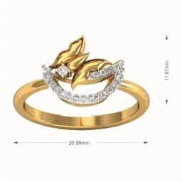 avsar Women Yellow Gold Stone-Studded Anjali Ring image 4