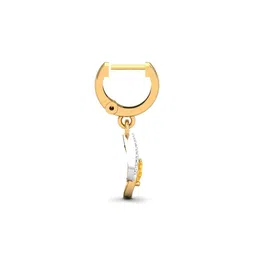 kuberbox Citrine Studded Yellow Gold Huggie Earrings image 4