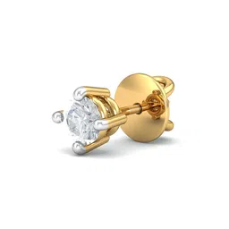 kuberbox Yellow Gold Diamond Solitaire Stud Earrings image 4