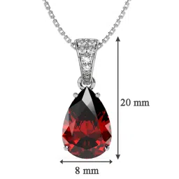 clara 925 Sterling Silver Rhodium-Plated Pendant with Chain image 4