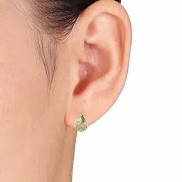 avsar Yellow Gold Floral Design Stud Earrings image 4