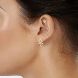 avsar Yellow Gold American Diamond-Studded Stud Earrings image 4