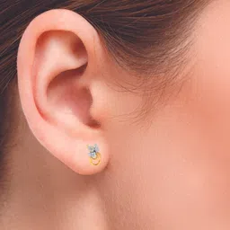 avsar Yellow Gold Stone-Studded Stud Earrings image 4