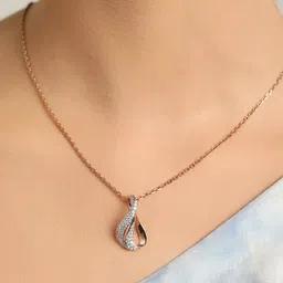 clara Sterling Silver Rose Gold-Plated Chain Pendant image 4